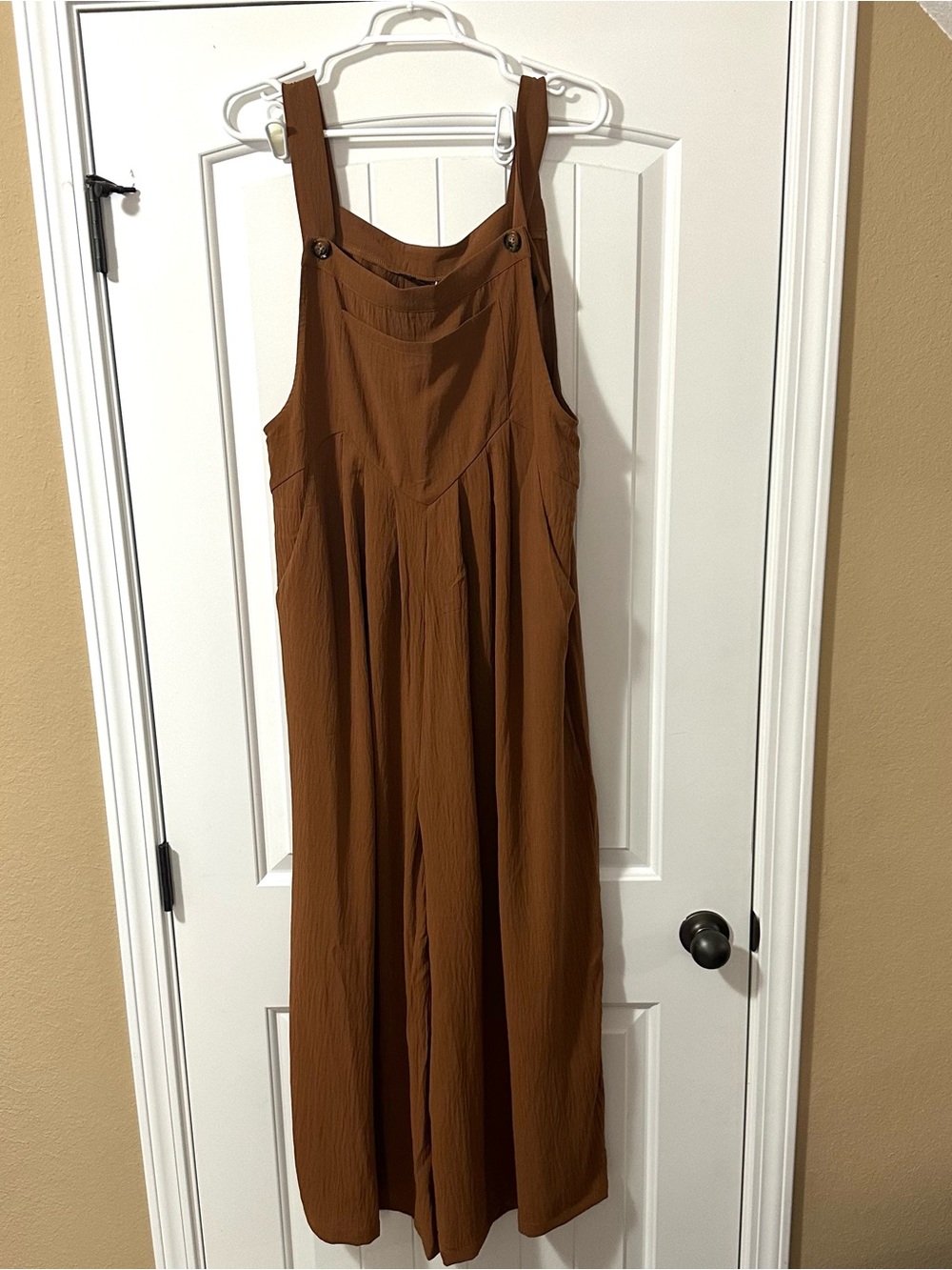 Dokotoo women’s brown sleeveless wide leg jumpsuit romper XL New - Picture 5 of 14
